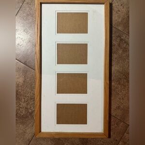 Light wood multiple pictures frame white mat